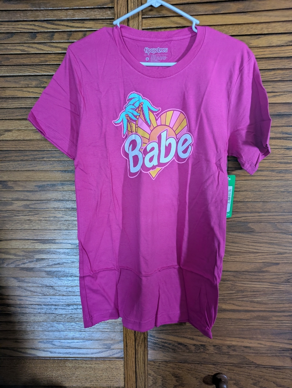 Tipsy Elves NWT Pink 'Babe' Graphic Tee Size Small